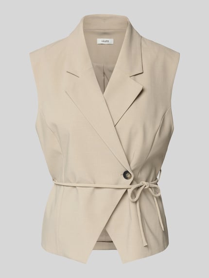 Weste mit Reverskragen und Bindegürtel Modell 'Evelora' Shop The Look MANNEQUINE
