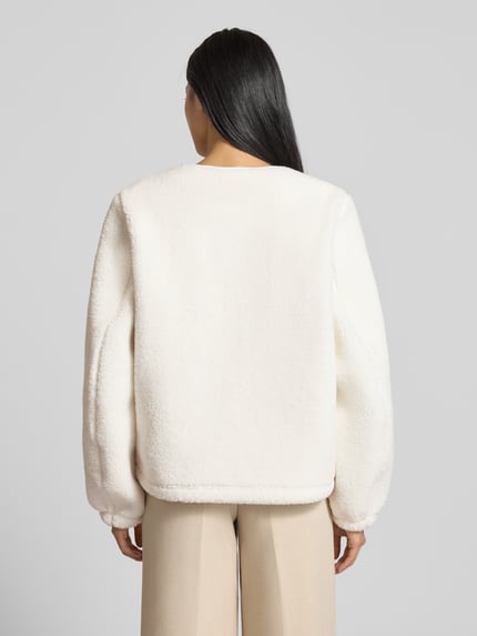 Samsøe Samsøe Fleecejack met ronde hals, model 'AUTUMN' Offwhite - 5