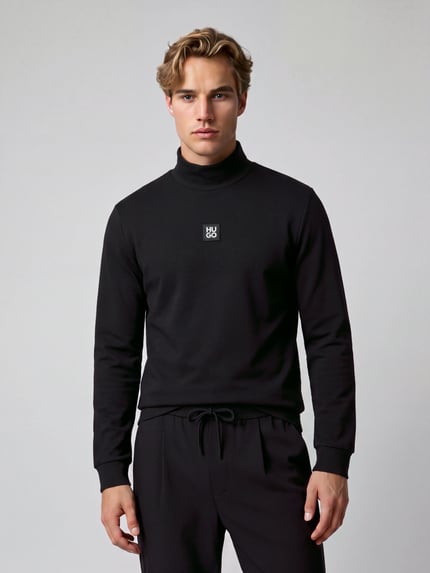 HUGO Sweatshirt mit Logo-Patch Modell 'Derytur' Black 4
