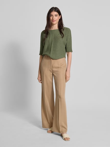 Oui Strickpullover mit 1/2-Arm Khaki 1