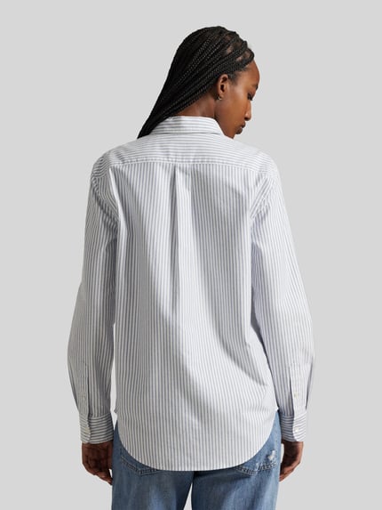 Polo Ralph Lauren Relaxed Fit Hemdbluse aus reiner Baumwolle mit Logo-Stitching Hellblau 5