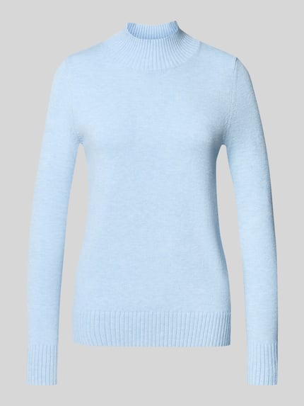 Christian Berg Woman Regular Fit Strickpullover mit Stehkragen Hellblau Melange 1