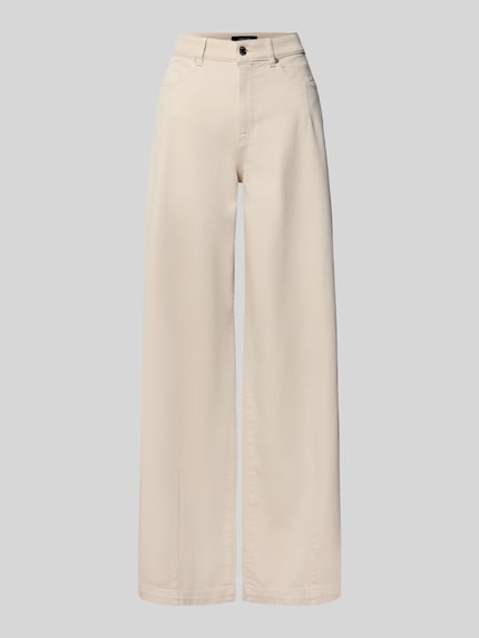 Jeansy z wysokim stanem o kroju wide fit z wpuszczanymi kieszeniami Shop The Look MANNEQUINE