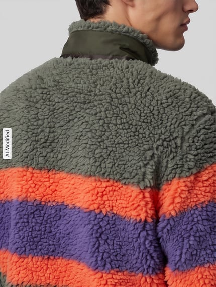 Polo Ralph Lauren Teddyjacke mit kontrastierender Brusttasche Oliv 3
