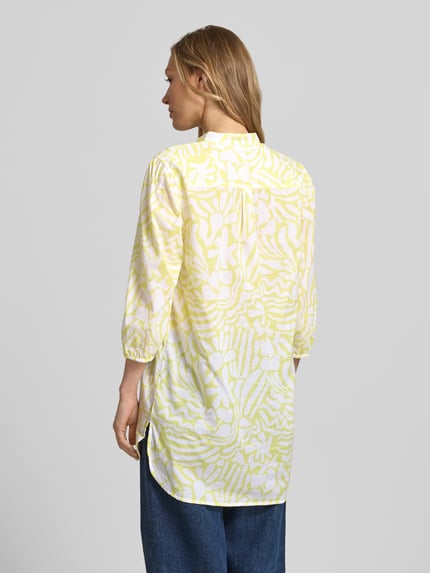 Christian Berg Woman relaxed fit tuniekblouse met all-over bloemenmotief Pastelgeel - 5