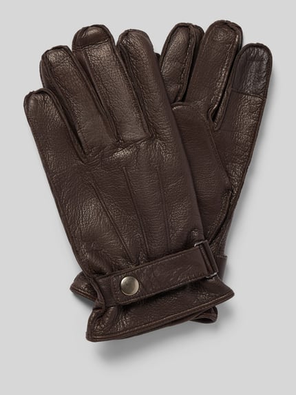 Akaroa Handschuhe aus Rindsnappa mit Touchfunktion Dunkelbraun 1