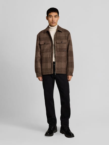 Tom Tailor Regular fit overhemdjack met wol Beige - 1
