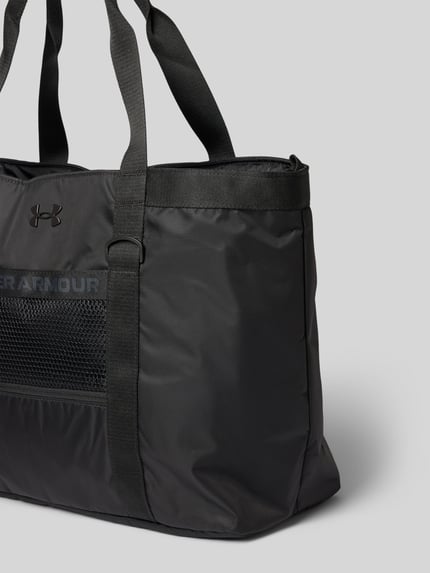 Produktfoto, czarna torba shopper z detalem z logo 'Shopper mit Logo-Detail' od Under Armour, matowa tkanina, damska torba na ramię