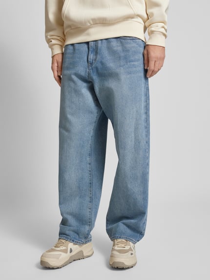 REVIEW Baggy Fit Jeans in lockerer Passform mit Eingrifftaschen Hellblau 4