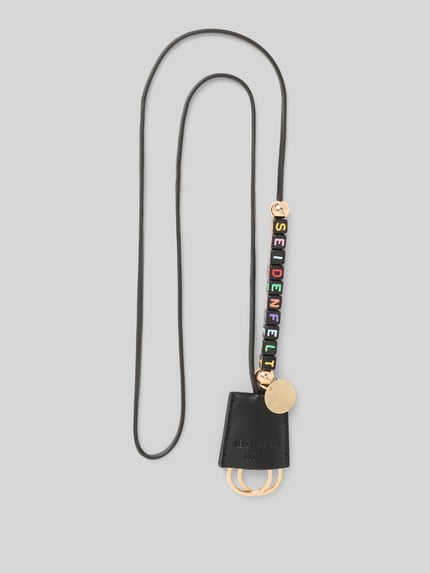 Seidenfelt Sleutelhanger om om te hangen, model 'MY KEY CHAIN' Zwart - 1