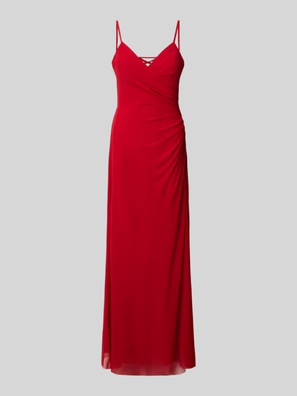 TROYDEN COLLECTION Maxi-jurk met hartvormige hals Rood - 2