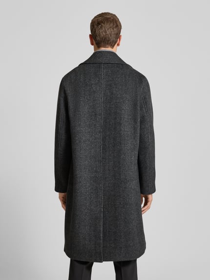 ANNARR Mantel van wolmix met steekzakken model 'RAGNAR' Middengrijs gemêleerd - 5