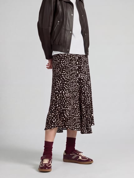 BOSS Midi-Rock mit Allover-Muster Modell 'Vafioreti' Dunkelbraun 4