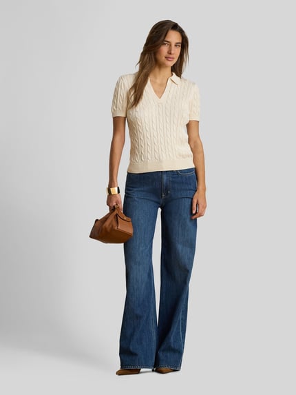 Lauren Ralph Lauren Regular Fit Poloshirt aus gewebtem Baumwoll-Mix  Ecru 1