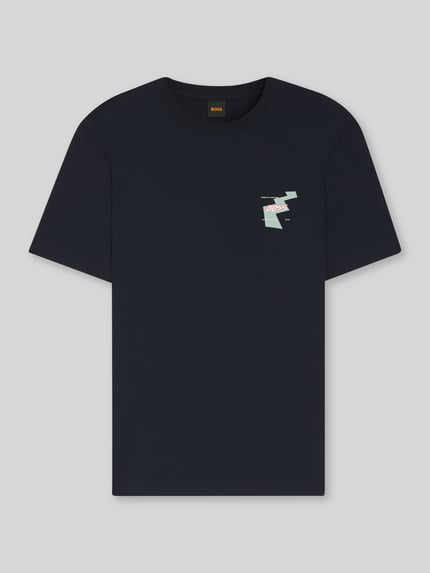 BOSS Orange Relaxed Fit T-Shirt aus reiner Baumwolle Modell 'MOVEMENT' Marine 2