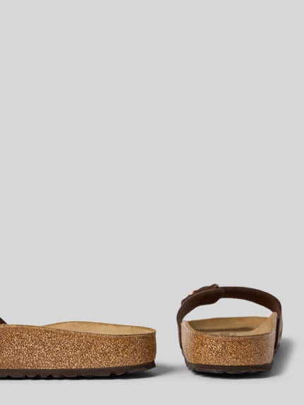 Produktfoto, Slipper mit offener Ferse Modell 'Madrid' von Birkenstock, Damen Slipper mit abgerundeter Passform, 3 cm Absatz, Logo-Detail