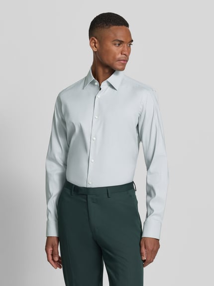 BOSS Slim Fit Businesshemd aus Stretch-Twill Modell 'P-HANK-KENT-C1-222' Gruen 4