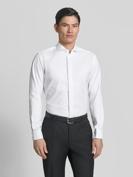ETERNA Slim Fit Business-Hemd mit verdeckter Knopfleiste Weiss 4