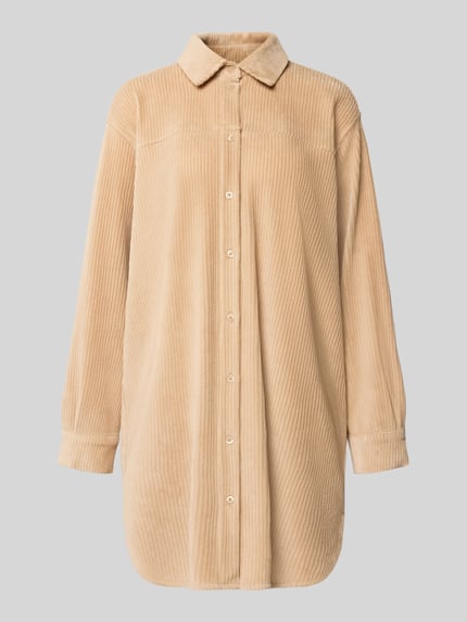Jake*s Studio Woman Jurk van katoenmix in overhemdblouselook Camel - 2