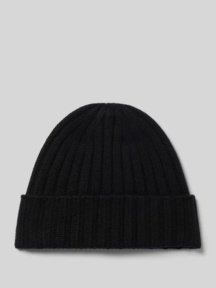 Produktfoto, czapka beanie 'Beanie in Strick-Optik' von Christian Berg Men, szeroki brzeg, imitacja dzianiny, ścieg warkoczowy, efekt prążkowania