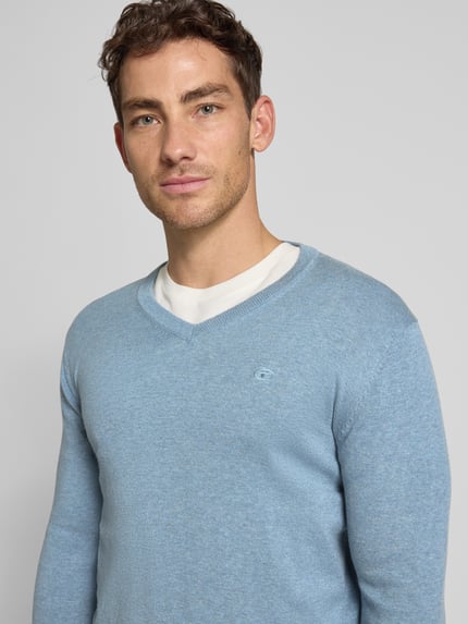 Tom Tailor Regular Fit Strickpullover aus reiner Baumwolle Jeansblau 3
