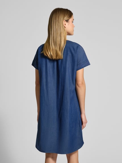 Christian Berg Woman Sukienka mini z tkaniny stylizowanej na denim Granatowy 5