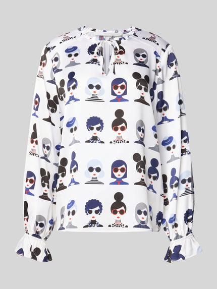 HERZENS Blouseshirt van zijdemix Offwhite - 2