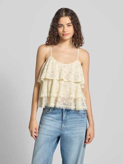 Gina Tricot Regular Fit mit floralem Allover-Spitzenbesatz Ecru 4