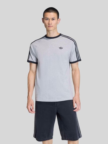 adidas Originals Regular Fit T-Shirt aus reiner Baumwolle Mittelgrau Melange 3