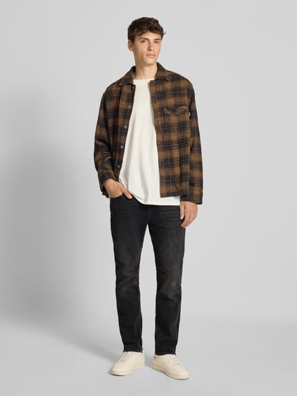 JACK & JONES Slim Fit Jeans im 5-Pocket-Design Modell 'Clark' BLACK 1
