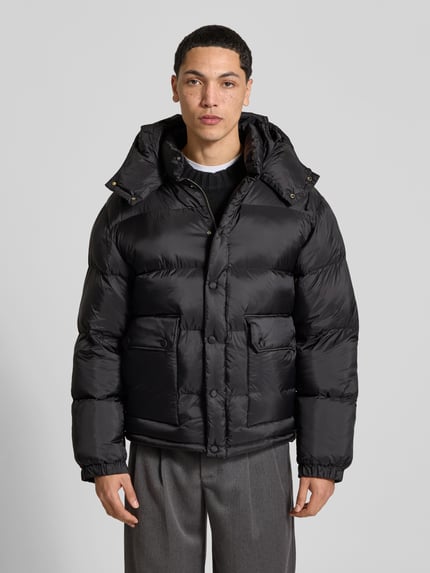 Officine Générale Daunenjacke mit abnehmbarer Kapuze Black 4