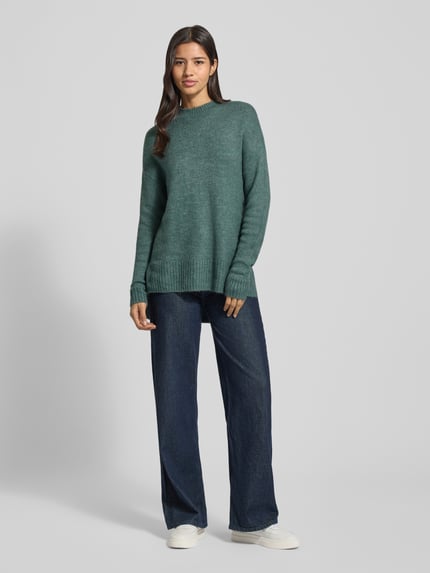 VERO MODA Oversized Strickpullover mit Mock Neck Modell 'LEFILE' Schilf Melange 1