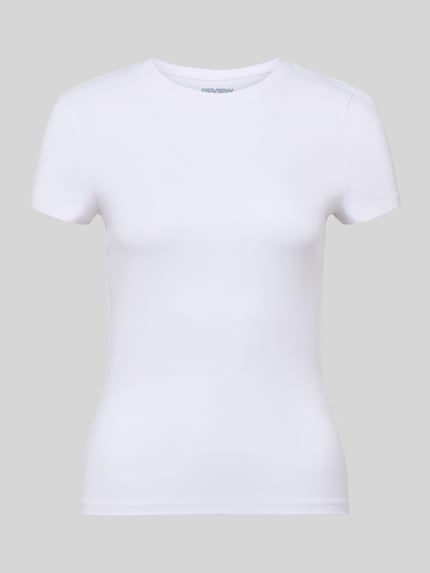 Slim Fit T-Shirt aus Baumwoll-Mix Shop The Look MANNEQUINE