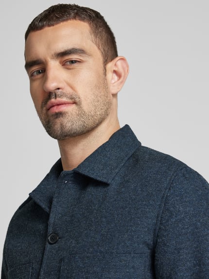 JACK & JONES Premium Hemdjacke mit Knopfleiste Modell 'WINTER' Dunkelblau 3