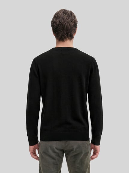 Marc O'Polo Regular Fit Pullover aus Baumwoll-Mix mir Schurwoll-Anteil Black 5