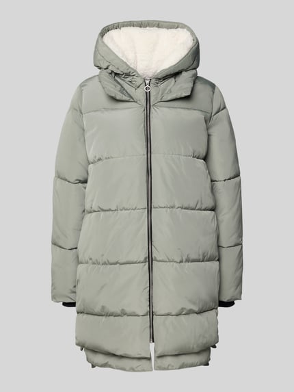 ONLY Płaszcz pikowany o kroju regular fit z kapturem model ‘KELLY’ Trzcinowy 2