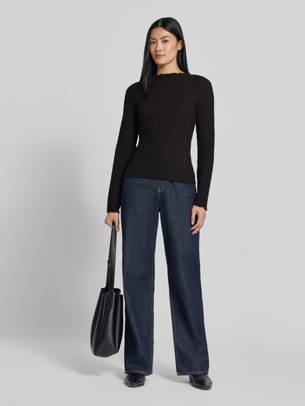 VERO MODA Regular fit shirt met lange mouwen van katoenmix model 'ZIA' Zwart - 1