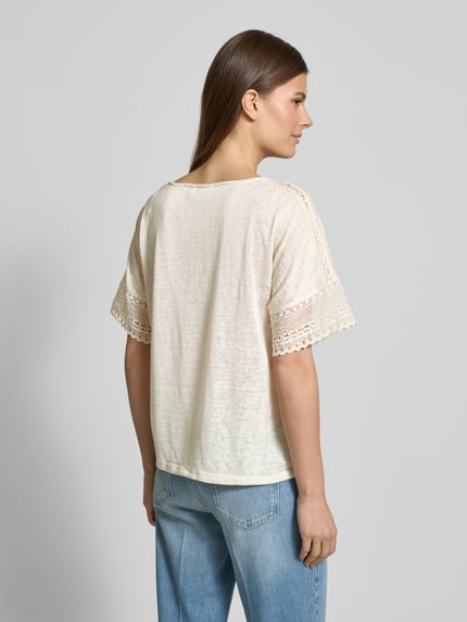 VILA T-Shirt mit Häkelspitze Modell 'NULAN' Offwhite 5