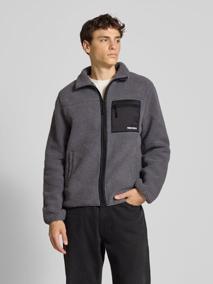 REVIEW Teddy-Jacke mit Stehkragen Dunkelgrau 4