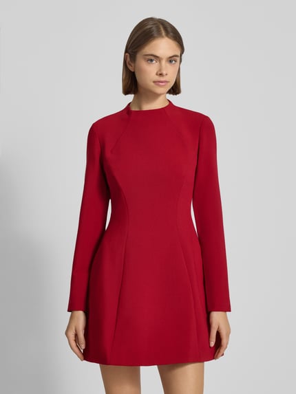 Bardot Cocktailjurk met deelnaden, model 'DELPHI' Kersenrood - 4