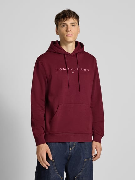 Tommy Jeans Regular Fit Hoodie aus Baumwoll-Mix Bordeaux 4