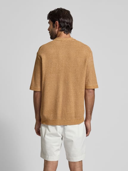 Selected Relaxed fit poloshirt van puur katoen, model 'GINGER' Lichtbruin - 5