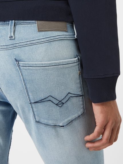 Replay Slim fit jeans met stretch, model 'Anbass' Lichtblauw - 3