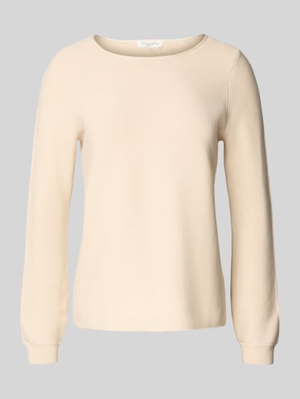 Christian Berg Woman Regular Fit Longsleeve aus reiner Baumwolle in Strick-Optik Stein 2