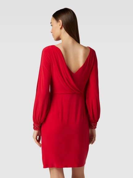 Adrianna Papell Knielange cocktailjurk met siersteentjes Rood - 5