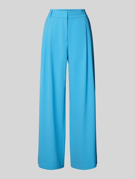 s.Oliver BLACK LABEL Wide leg stoffen broek met bandplooien Lichtblauw - 2