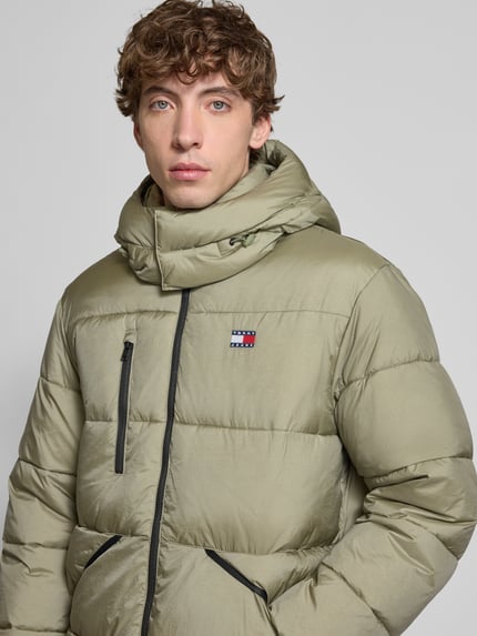 Tommy Jeans Regular fit gewatteerde lange jas met labelstitching, model 'VAIL' Olijfgroen - 3