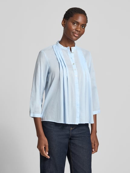 Christian Berg Woman Regular Fit Bluse mit Drapierungen und 3/4-Arm Hellblau 4