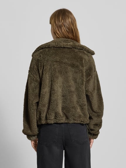 ONLY Loose Fit Fleecejacke mit Stehkragen Modell 'ANNA CONTACT' Oliv 5