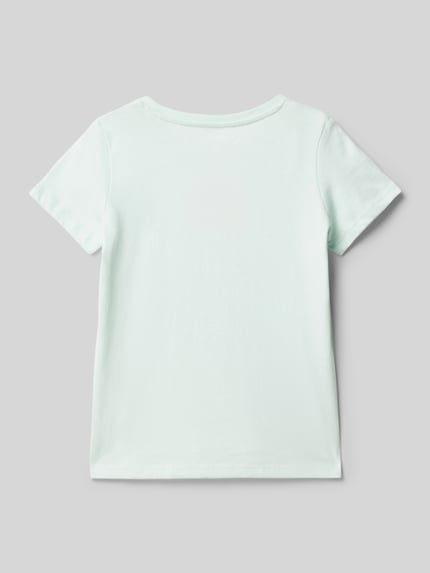 Tom Tailor T-shirt o kroju regular fit z czystej bawełny z nadrukowanym motywem Miętowy 3